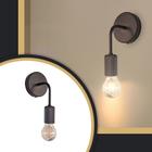 Arandela Luminaria Interna Parede Preta Curva Moderna Nobre
