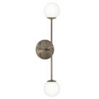 Arandela Luminária Parede Bolinha 2 Globos Vidro Sala Bronze