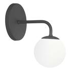 Arandela Luminária Parede Bolinha Globo Vidro Lavabo Preto - Single Light