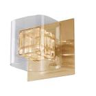 Arandela Ravel Quadrada em Metal Frech Gold e Vidro Transparente - Bella Iluminação - HO110BG