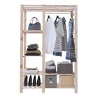 Arara Closet Pinus Industrial 8 Prateleiras Cor Natural