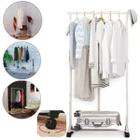Arara de Multiuso para Roupas com Prateleira Cabideiro Em Plástico e Metal Com Rodinhas Cor Sortida