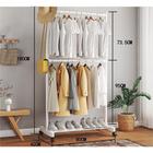 Arara de Multiuso Roupas Cabideiro de Chão Closet Modulado em Aço /com rodinha