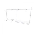 Arara de roupas para loja quarto closet 13 peças regulável 200x100 cm cor branco kit clst1b158