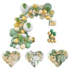 Arco Desconstruido Verde Menta C/ Baloes Ouro Confete Kit