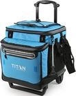 Arctic Zone Titan Deep Freeze Wheeled Cooler - 60 Can Rolling Cooler - Azul Processo - Resfriador com isolamento de congelamento profundo e carrinho todo-o-terreno destacável com rodas