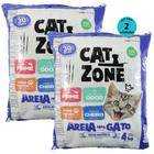 Areia Higiênica Sanitária Para Gatos Cat Zone 4Kg Controle de Odor Kit C/ 2