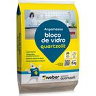 Argamassa Bloco D Vidro Quartzolit Branco 5K - Kit C/6 Saco