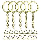 Argola Chata Dourada 32mm Italiana + Triangulo 8mm Dourado 30 Unidades