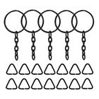 Argola Com Corrente & Triangulo Preto Chaveiro 23mm 3000 Unidades - Atacado