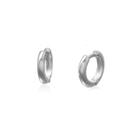 Argola Lisa Click Banhada a Prata 14mm