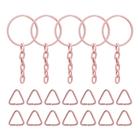 Argola Rosa Bebe 23mm Com Corrente & Triangulo 2000 Un Qualidade Resistente