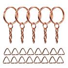 Argolas 23mm Com Corrente E Elo Triângulo 8mm Rose Gold Com 4000 Peças