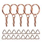 Argolas Para Chaveiro 23mm Rose Gold Com Corrente 5 Elos - 500 Unidades - RussoArt