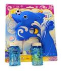 Arma Pistola Toys Lança Bolhas Bolinha Sabão Kids Musica Led cor azul