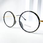 Armação de óculos de grau modelo redondo fashion com detalhes dourados cod 66- E11099