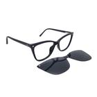 Armação De Óculos Mey Eyewear Clip On Yy6103 C1 53 Preto Brilho