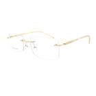 Armação Oculos De Grau Sem Aro Balgrif Flutuante Leve Retangular C7