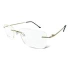 Armação Óculos de Grau Sem Aro Metal Titanium Flutuante Balgrif Retangular Masculino Feminino 8802