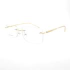 Armação Oculos Grau Sem Aro Balgrif Flutuante Retangular C7