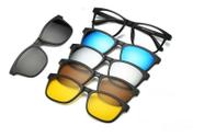 Armação para Óculos de Grau + 5 Lentes Clip On De Sol Polarizadas e com Proteção UV400