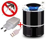 Armadilha Mata Mosquito + Tomada Usb Pernilongo Led Violeta