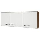 Armário Aéreo 120cm 3 Portas Multiuso Cozinha ou Lavanderia Off-White