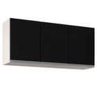 Armário Aéreo 120cm 3 Portas Virgínia Branco/Preto - Lumil Móveis