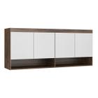 Armário Aéreo 3 Portas Guarda Roupa Modulado Selene 160x68 Cm MDP Castanho 6003 MENU