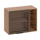 Armário Aéreo 80 cm 1 Porta Vidro Fumê com Adega Etna Poliman Móveis