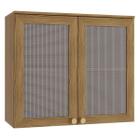 Armário Aéreo Cozinha Botanic 80 Cm 2 Portas com Tela Nogueira Fosco - Kappesberg