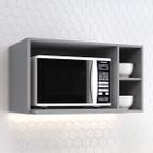 Armário Aéreo Cozinha Essência para Micro-Ondas 100% Mdf Cinza - Henn