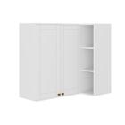 Armário Aéreo Cozinha Modulado Bella 2604 Canto Reto c/ 2 Portas 94cm Branco - Carraro