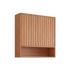 Armário Aéreo Cozinha Modulado Divina c/2 Portas Ripadas 80 cm Freijo - MGM