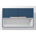 Armário Aéreo Cozinha Modulado Manhattan PH 3079 c/ 2 Portas Basculante 120cm Azul/Branco - Herval