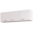 Armário Aéreo de Cozinha 120cm 3 Portas Classic Branco - Poquema