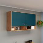 Armário Aéreo de Cozinha 2 Portas 2 nichos 120 Cm Azul Petróleo Movelbento