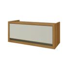 Armário Aéreo de Cozinha Baronesa p/ Geladeira 80 cm Freijó/Off White em MDF Móveis Nesher