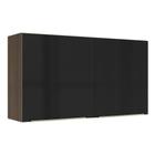 Armário Aéreo Madesa Lux 120 cm 2 Portas - Rustic/Preto