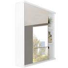 Armário Aéreo Para Banheiro 60cm Com 01 Porta E Espelho Bia B06 Branco - Lyam Decor