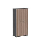 Armario Alto 02 Portas Maxxi Pandin 1,60 M Walnut e Preto