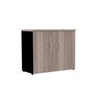 Armario Baixo 02 Portas P25 Pandin 70 CM Noce Naturale e Preto