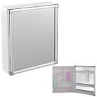 Armário Banheiro Espelheira Sobrepor Branco Com Perfil de Alumínio 36x10x45cm 01 Porta Astra