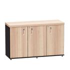 Armário Credenza Com 03 Portas PE 40 Pandin 1,20 M Noce Naturale e Preto