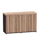 Armário Credenza Com 03 Portas PE 40 Pandin 1,20 M Walnut e Preto