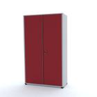 Armário de aço 2 portas 200x118x40 pandin ap403sl - cinza/vermelho