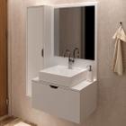 Armário de Banheiro 2 Portas 3 Prateleiras com Espelho Branco Bn3604 - Tecno Mobili