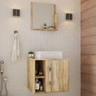 Armário de Banheiro com Cuba e Espelho Soft 1 Porta 2 Prateleiras Carvalho 13685 - Compace