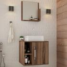 Armário de Banheiro com Cuba e Espelho Soft 1 Porta 2 Prateleiras Nogal 13685 - Compace