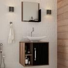 Armário de Banheiro com Cuba e Espelho Soft 1 Porta Nogal/Preto ônix 13684 - Compace